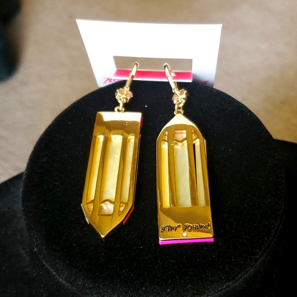 Betsey Johnson Pencil Drop Earrings - Picture 4 of 6